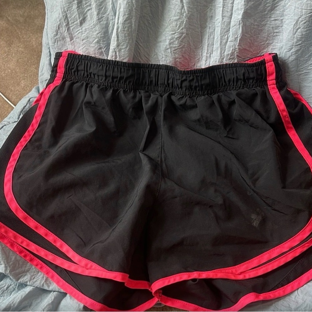 Nike Black Athletic Shorts with Neon pink Trim